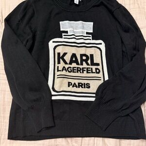 Karl Lagerfeld Black and Cream Sweater